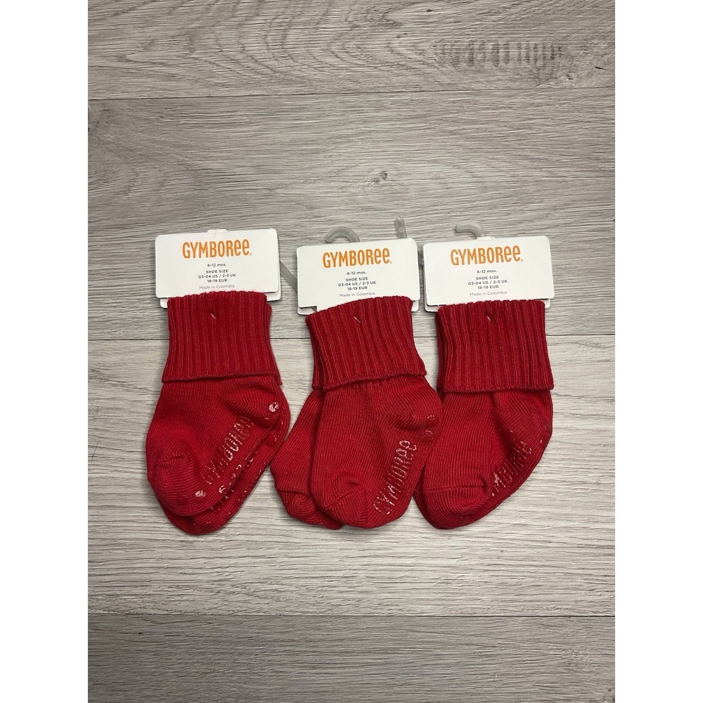 Gymboree Basic Red Boys Size‎ 6-12 M Socks NEW NWT